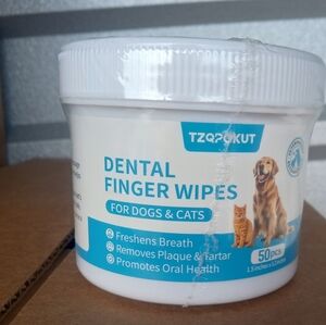 Tzqpokut Dental Finger Wipes for Dogs and Cats. 50 Wipes